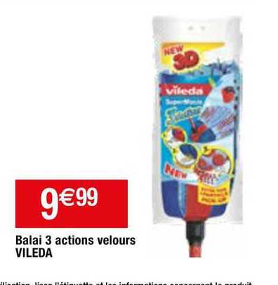 balai 3 actions velours vileda