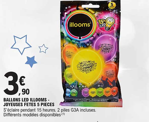 ballons led illooms - joyeuses fêtes 5 pièces
