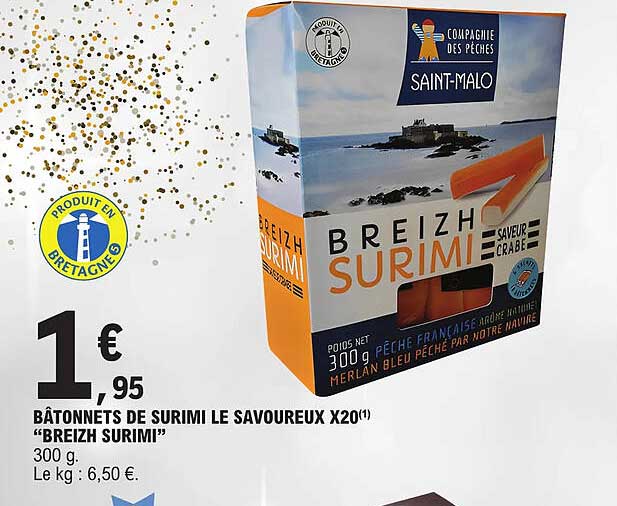 bâtonnets de surimi le savoureux x20 "breizh surimi"