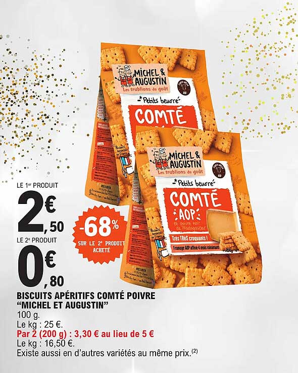 Biscuits Apéritifs Comté Poivre "michel Et Augustin"