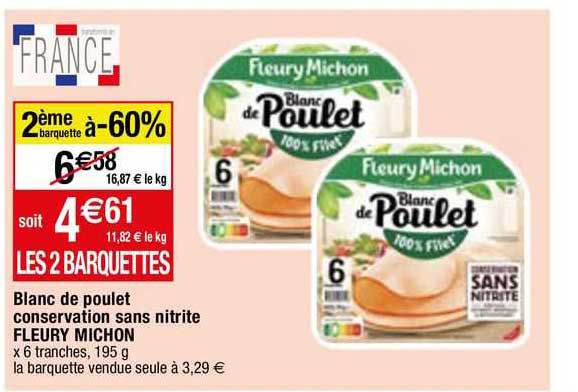 blanc de poulet conservation sans nitrite fleury michon