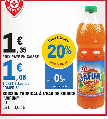 boisson tropical à l'eau de source "jafun"