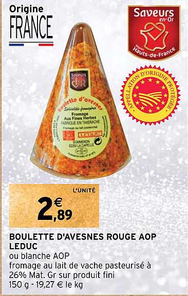 boulette d'avesnes rouge aop leduc