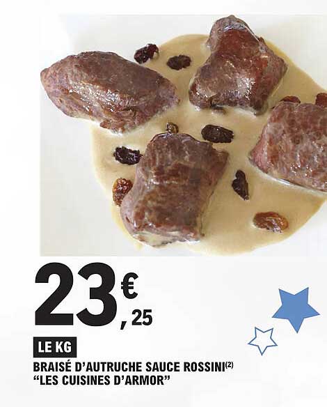 braisé d'autruche sauce rossini "les cuisines d'armor"