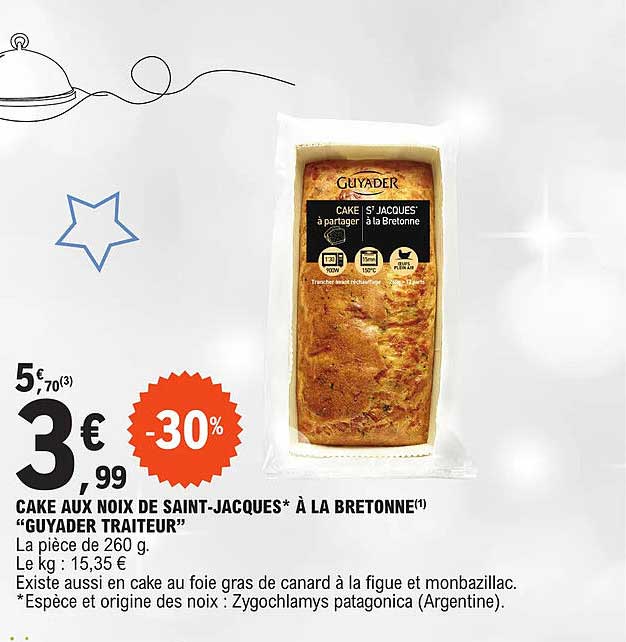 cake aux noix de saint-jacques à la bretonne "guyader traiteur"