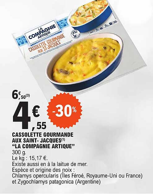 cassolette gourmande aux saint-jacques "la compagnie artique"