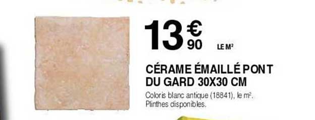 cérame émaillé pont du gard 30x30 cm