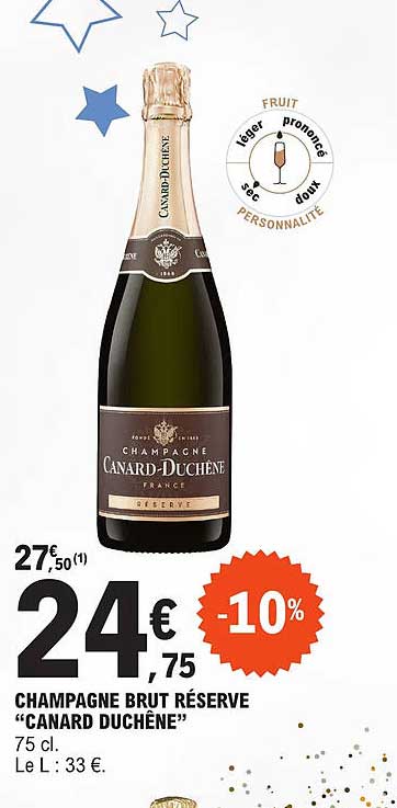 champagne brut reserve "canard duchene"