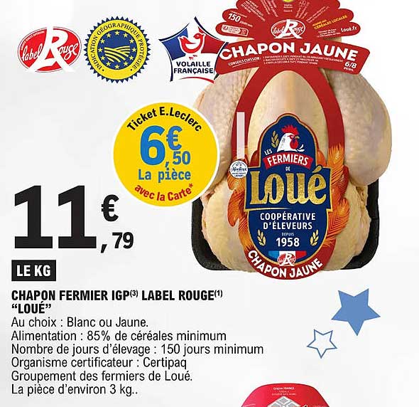 chapon fermier igp label rouge "loué"