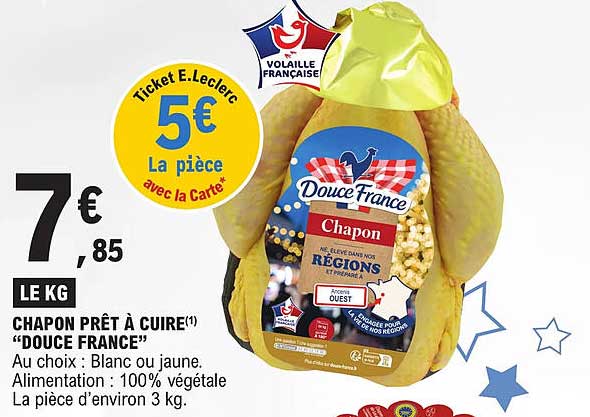 chapon prêt à cuire "douce france"