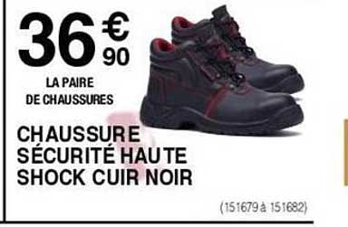 Chaussure Sécurité Haute Shock Cuir Noir