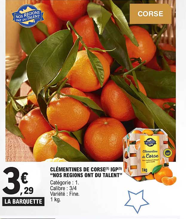 clementines de corse igp "nos regions ont du talent"