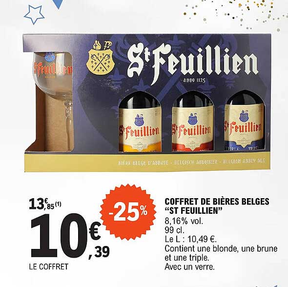 coffret de bieres belges " st feuillien"