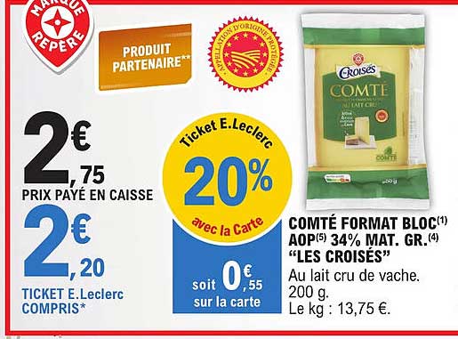comte format bloc aop 24% mat. gr. "les croises"