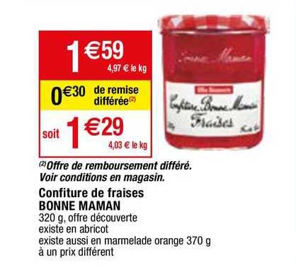 confiture de fraises bonne maman