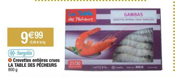 crevettes entières crues la table des pêcheurs
