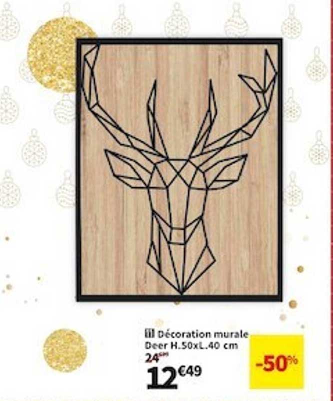 décoration murale deer h.50 x l.40 cm