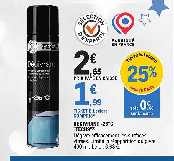 Dégivrant -25°c "tech9"