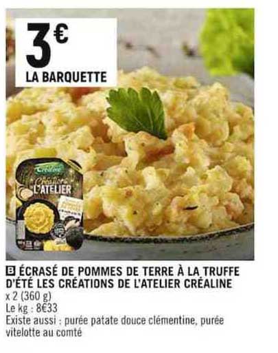 écrasé de pommes de terre à la truffe d'été les créations de l'atelier créaline
