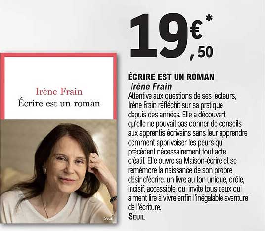 écrire est un roman - irène frain