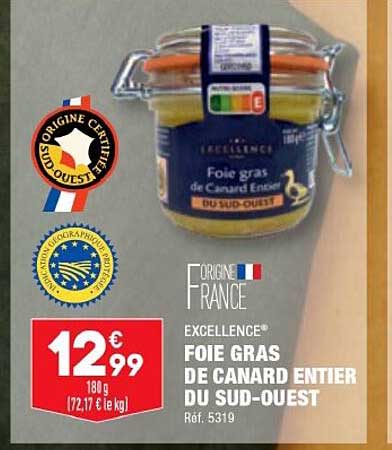 excellence foie gras de canard entier du sud-ouest
