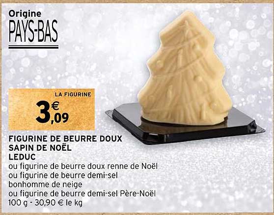 figurine de beurre doux sapin de noël leduc