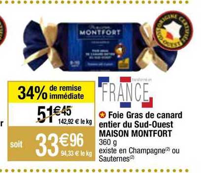 foie gras de canard entier du sud-ouest maison montfort