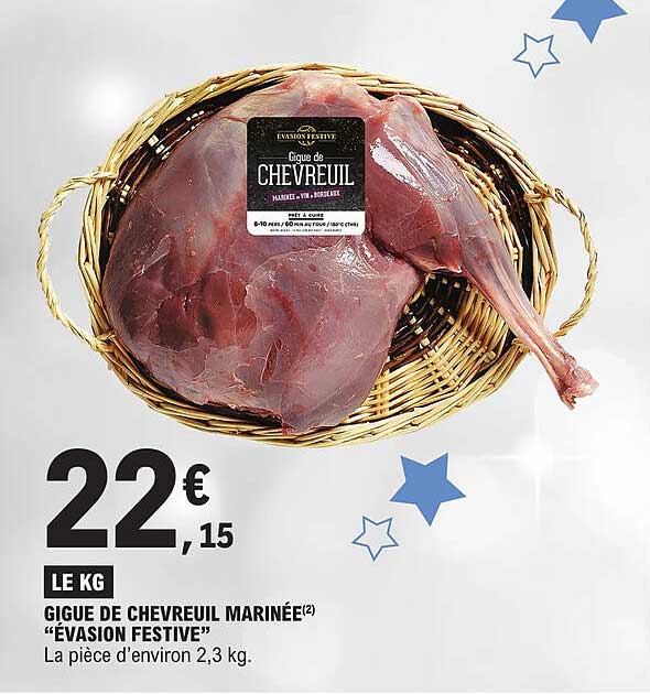 gigue de chevreuil marinée "évasion festive"