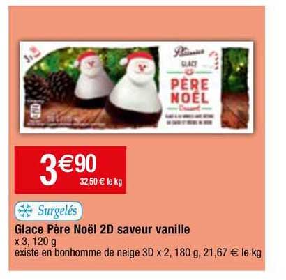 glace père noël 2d saveur vanille