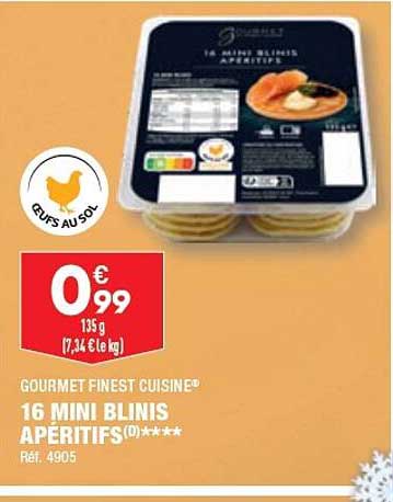 Gourmet Finest Cuisine 16 Mini Blinis Apéritifs