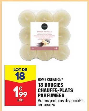 home creation 18 bougies chauffe-plats parfumées