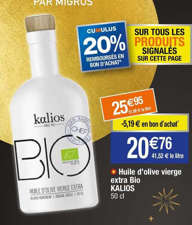 huile d'olive vierge extra bio kalios