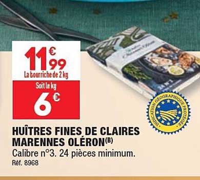 huîtres fines de claires marennes oléron