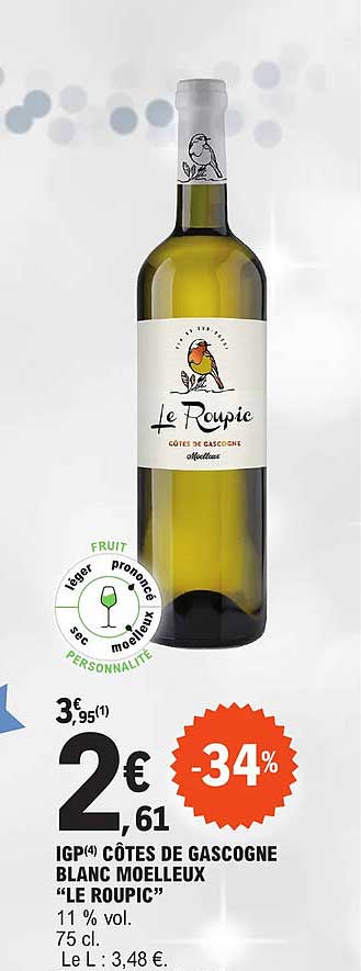 Igp Côtes De Gascogne Blanc Moelleux "le Roupic"
