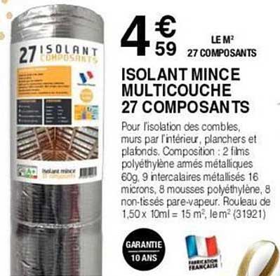 isolant mince multicouche 27 composants