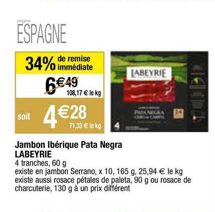 jambon ibérique pata negra labeyrie