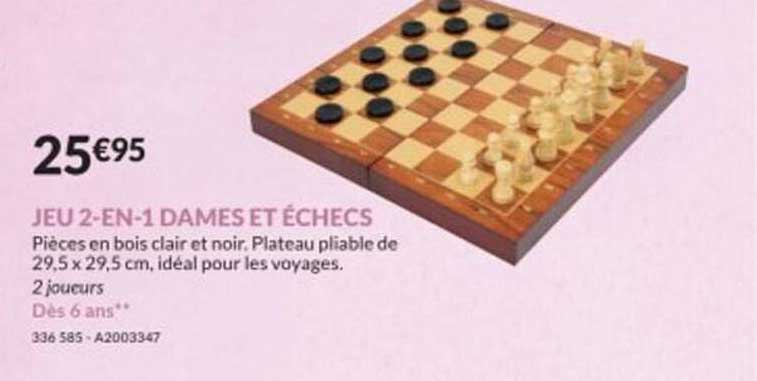 jeu 2-en-1 dames et echecs