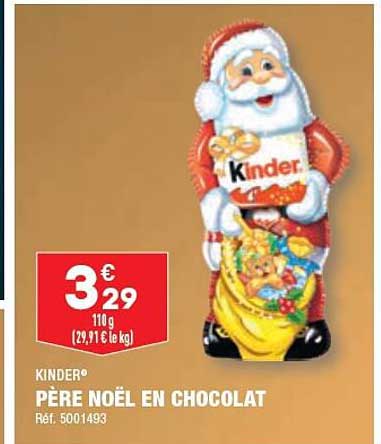 kinder père noël en chocolat
