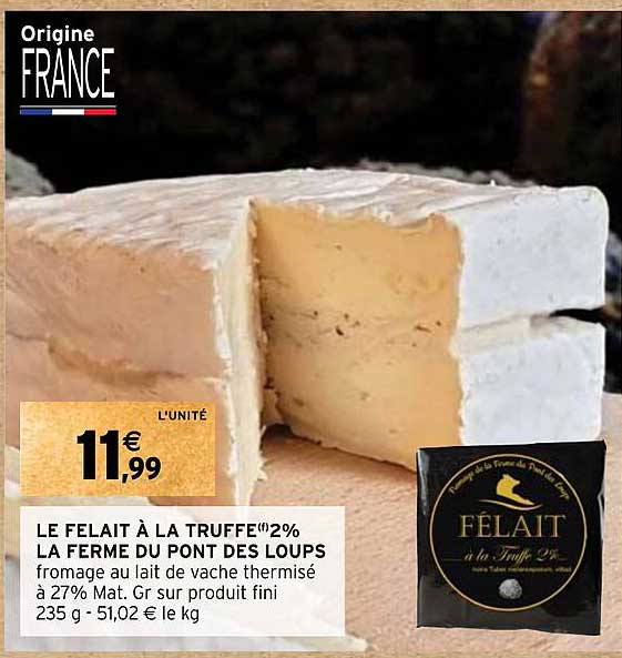 le felait à la truffe 2% la ferme du pont des loups