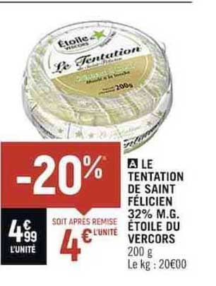 le tentation de saint félicien 32% m.g. étoile du vercors