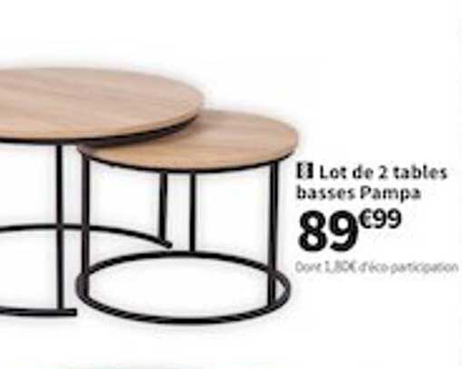 lot de 2 tables basses pampa