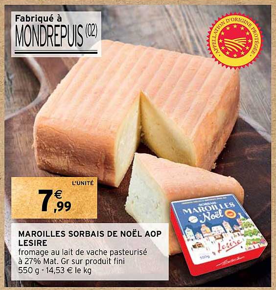 Maroilles Sorbais De Noël Aop Lesire