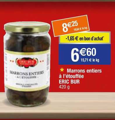 marrons entiers à l'étouffée eric bur