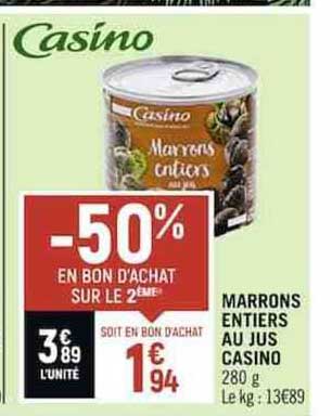 Marrons Entiers Au Jus Casino