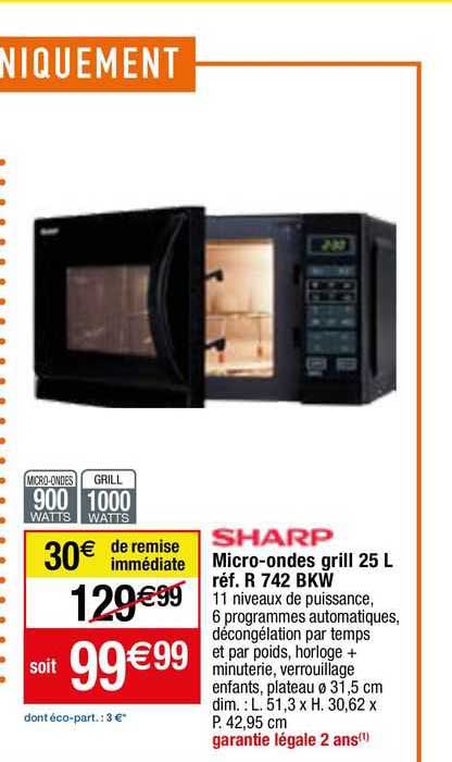 micro-ondes grill 25 l sharp