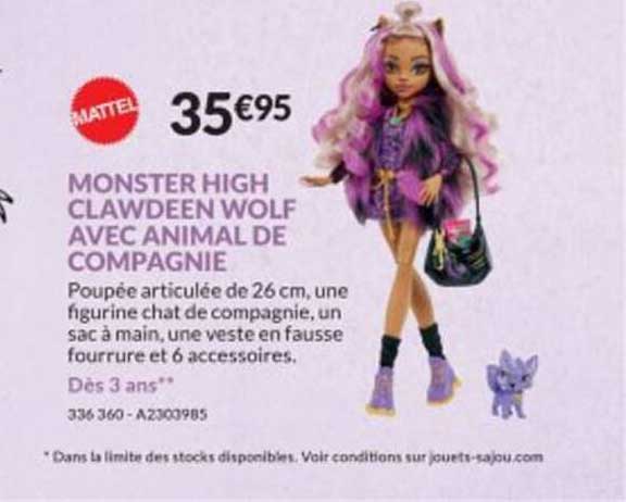monster high clawdeen wolf avec animal de compagne