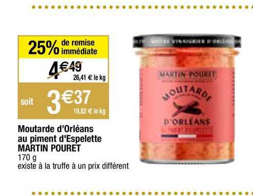 moutarde d'orléans au piment d'espelette martin pouret