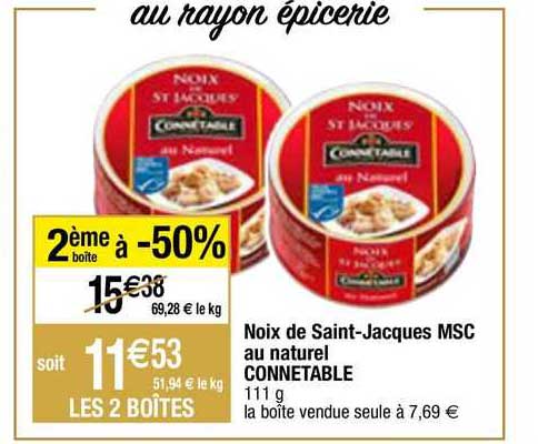 noix de saint-jacques msc au naturel connétable