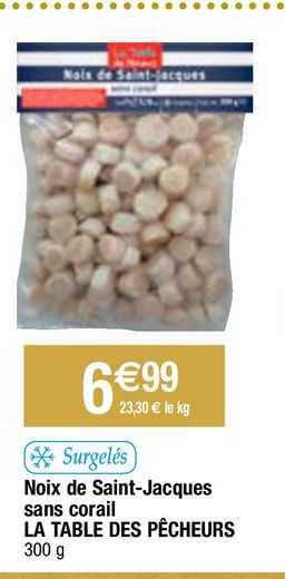 noix de saint-jacques sans corail la table des pêcheurs