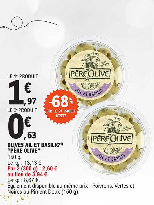 olives ail et basilic "père olive"
